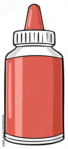 Vibrant Cartoon Dropper Bottle Filled with Red Liquid for Medical and Cosmetic Use