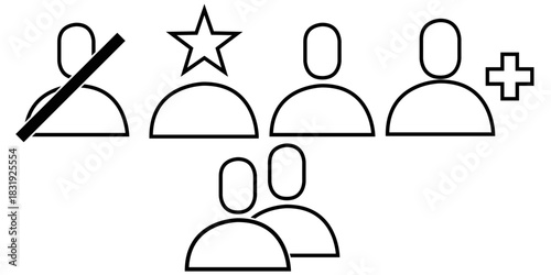 Standard profile user icon with hollow design, ideal for avatars, profiles, or UI elements.