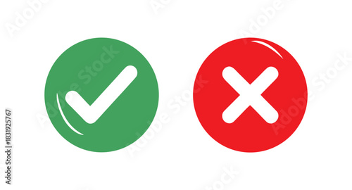 Check mark and cross mark icons 
