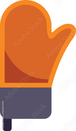 Kitchen oven mitt protecting hand from burns while cooking or baking