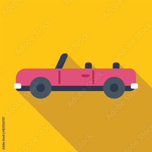 Stylish pink cabriolet parked, embodying summer vibes and automotive elegance