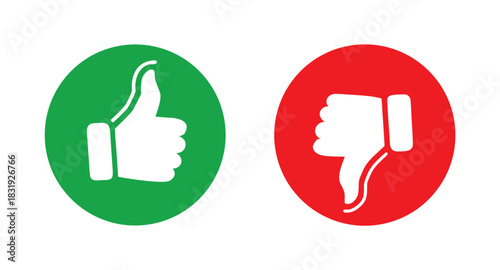 Thumb up and thumb down icons 