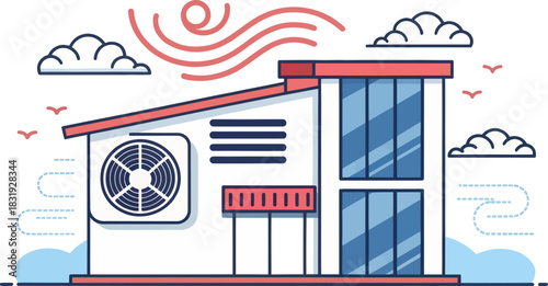 Air Conditioner Exhaust Vent Releasing Air from a Building