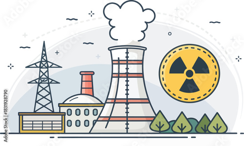 Broken Chernobyl Reactor Tower Showing Nuclear Disaster Aftermath