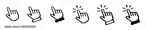 Hand cursor icon set 
