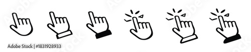 Hand cursor icon set 
