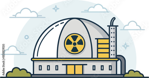 Sealed Concrete Dome Containing Nuclear Reactor Waste