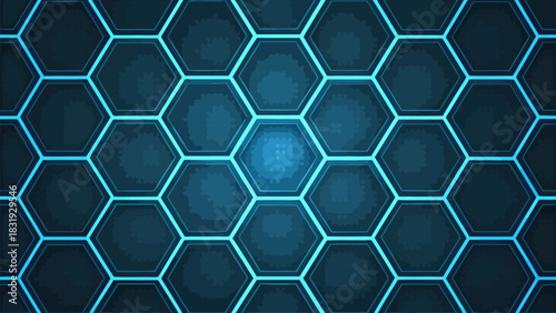 Abstract futuristic hexagon honeycomb pattern wallpaper design