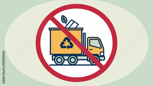 A truck illegally dumping garbage in a prohibited area