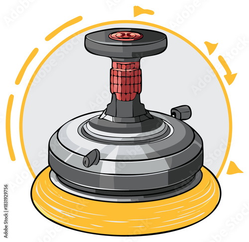 Orbital car polisher and buffing machine for auto detailing vector illustration