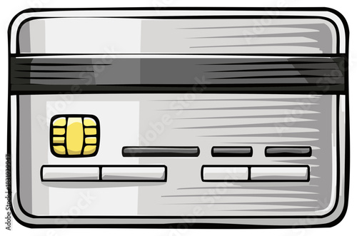 Modern Secure Payment Card Reverse View Showing EMV Chip and Magnetic Stripe