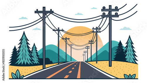 Overhead Electrical Wiring Mess of Tangled Power Lines