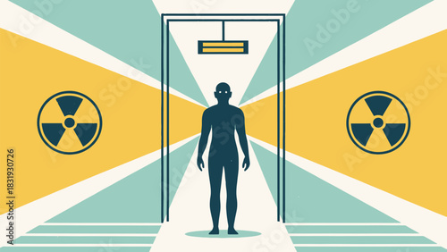 Human Silhouette Depicting Radiation Exposure from Xray Misuse