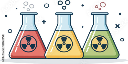 Radioactive Dust Particles Floating In Air Icon Flat Design