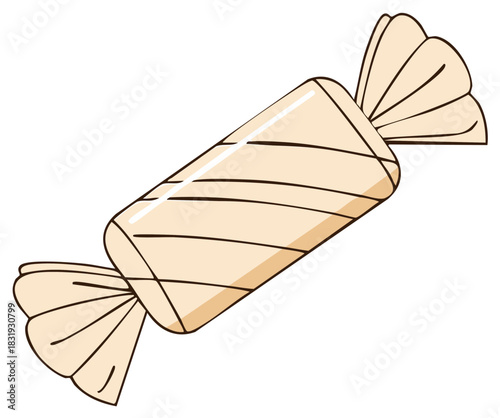 Wrapped Candy Treat Illustration Caramel Sweets Delight Dessert