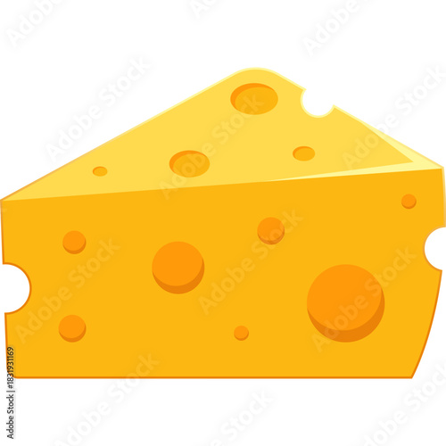 Cartoon Illustration of Cheese Wedge