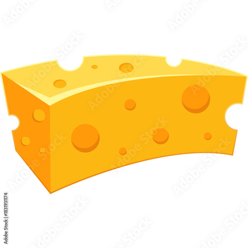 Cartoon Illustration of Cheese Wedge