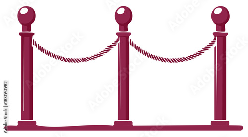 Elegant Rope Barrier Illustration Classic Event Access Control Design