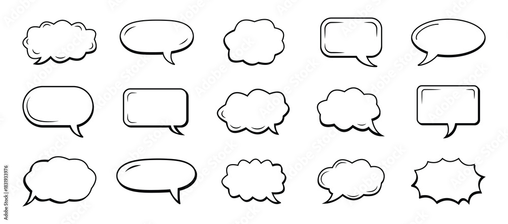 Fototapeta premium Speech bubble set vector. Speak bubble text, chatting box, message box.