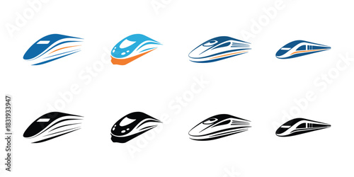 Train logos in color and black