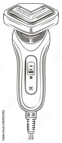 Line Art Illustration Modern Electric Shaver for Personal Grooming and Hygiene