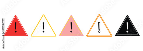 Own Created Universal Warning Triangle. Sign for General Hazards and Dangers. Alert for Safety Precautions on white background.
