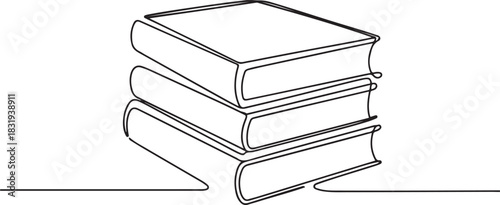 Stack of books one line continuous drawing.one line  vector illustration  with out background