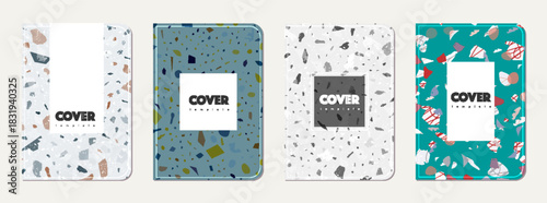 Brochure cover design. Terrazzo abstract