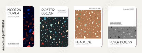 Notepad cover design. Terrazzo abstract