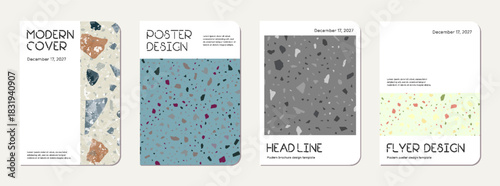Notebook cover design. Terrazzo abstract