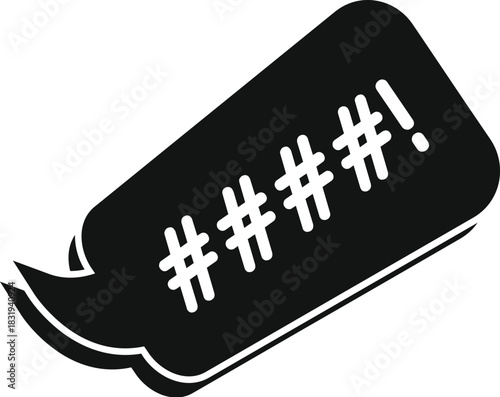 Black speech bubble displaying censored vulgarity with multiple hash symbols