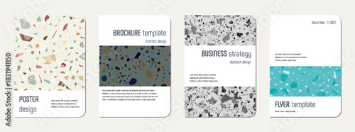 Brochure cover design. Terrazzo abstract