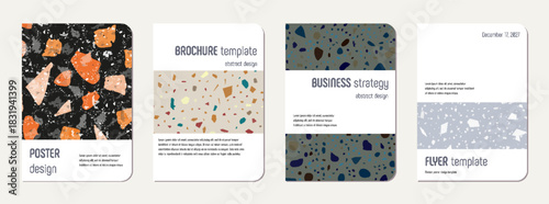 Note book cover design. Terrazzo abstract