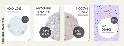 Brochure cover design. Terrazzo abstract