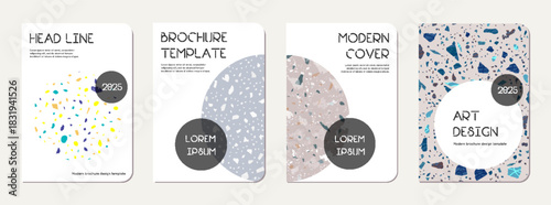 Brochure cover design. Terrazzo abstract