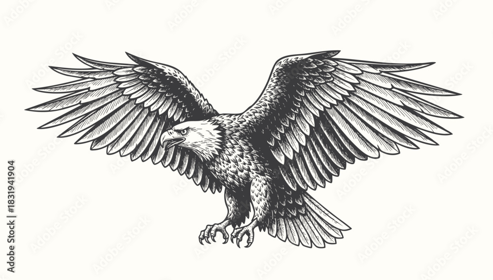 Obraz premium Eagle vector illustration design, flaying eagle