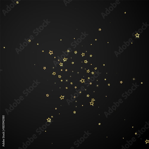 Gold sparkling star confetti.