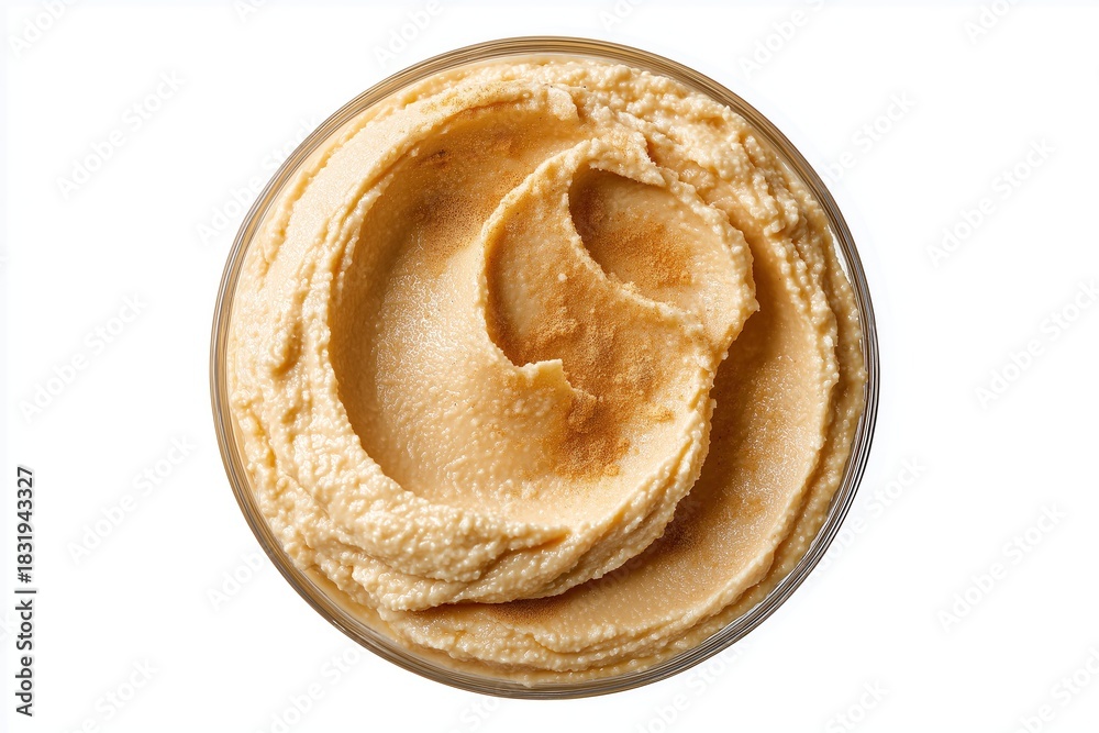 Fototapeta premium Creamy Hummus Dip in Glass Bowl