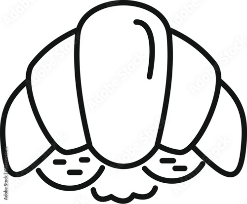 Simple croissant icon representing delicious french pastry, ideal for breakfast menus, cafes, and bakeries