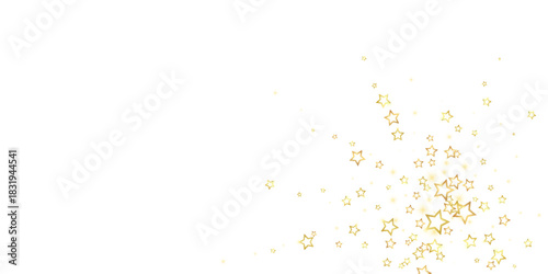 Gold sparkling star confetti.
