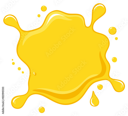 Yellow Liquid Blob Splash Stain Abstract Shape Element Vector Art
