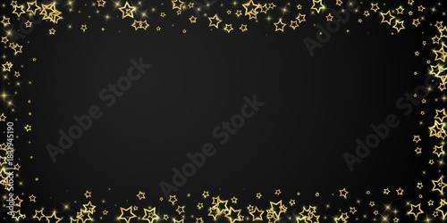 Gold sparkling star confetti.