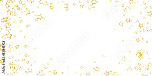 Gold sparkling star confetti.