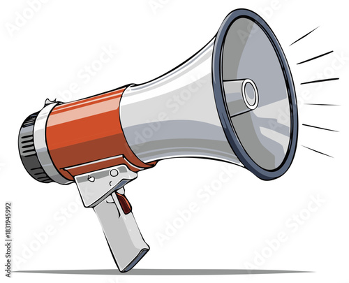 Loudspeaker Illustration: Public Announcement Tool, Voice Amplifier, Emergency Message