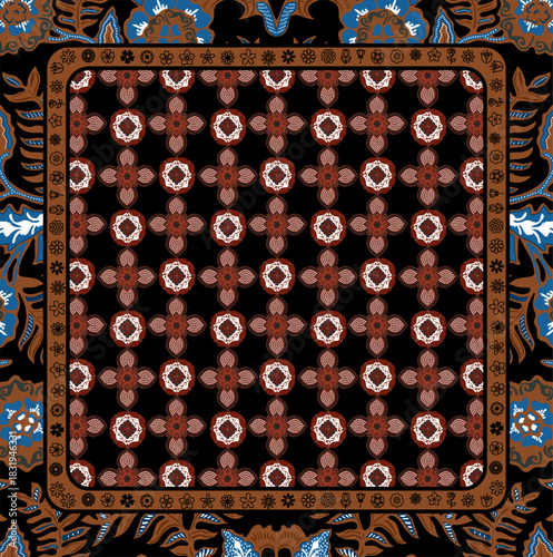 Ornate Floral Geometric Pocket Square Design