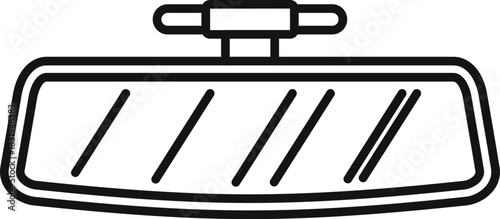 Car rearview mirror providing a clear view of the road behind, ensuring safe driving and increased visibility