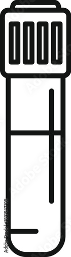 Medical test tube containing liquid sample, symbolizing healthcare diagnostics, laboratory analysis, and scientific research