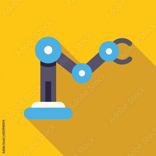 Modern robotic arm performing a complex industrial task, showcasing automation and advanced technology