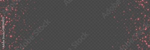 Rose gold glitter light frame. Magic dust background. Star particle bg. Christmas Holiday golden confetti. Fairy bulb. Glow shine bokeh. Winter Celebration banner. Luxury party. Vector illustration