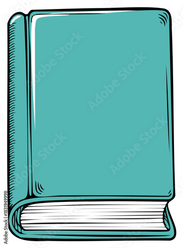 Turquoise Hardcover Book Illustration Novel Story Textbook Education Art